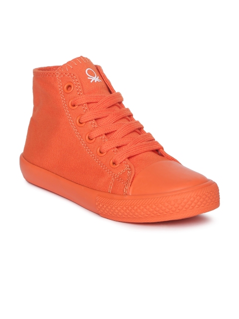 

United Colors of Benetton Kids Orange Solid High-Top Sneakers