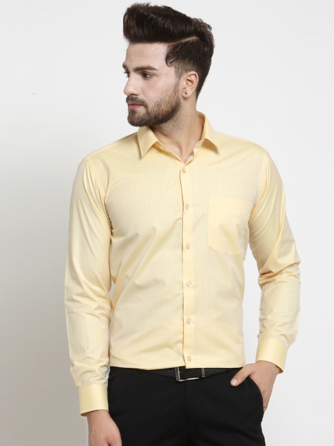 

Hancock Men Yellow Slim Fit Solid Formal Shirt