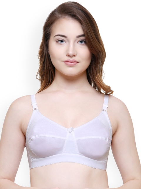 

College Girl White Solid Non-Wired Non Padded Minimizer Bra Happy-Wht