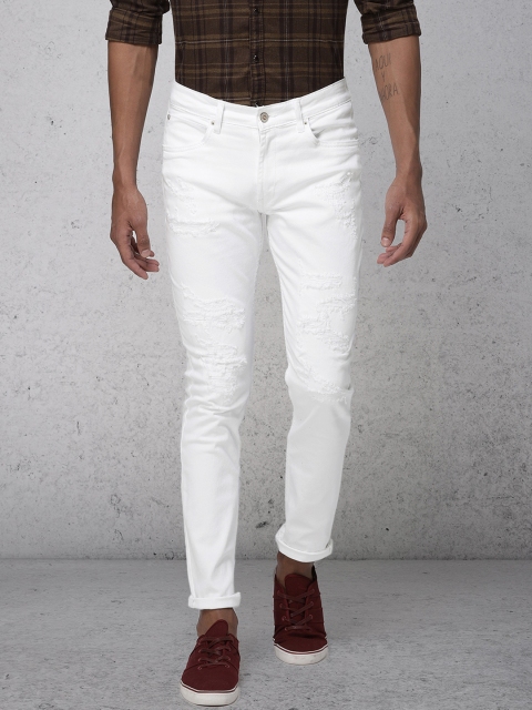 

Ecko Unltd Men White Super Slim Fit Mid-Rise Mildly Distressed Stretchable Jeans