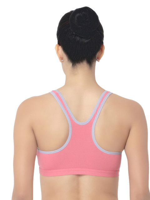 

Triumph Pink Beginner Bra 66 Crop Top Wireless Non Padded Full Coverage Cotton Bra