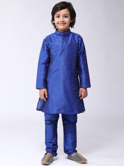 

SOJANYA Boys Blue Solid Kurta with Churidar