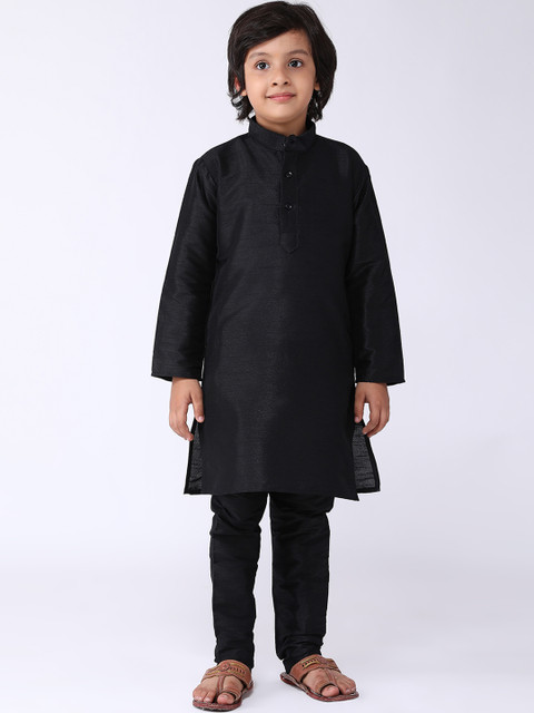 

SOJANYA Boys Black Solid Kurta with Churidar