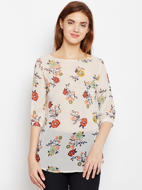

AASK Women Off-White Printed Top