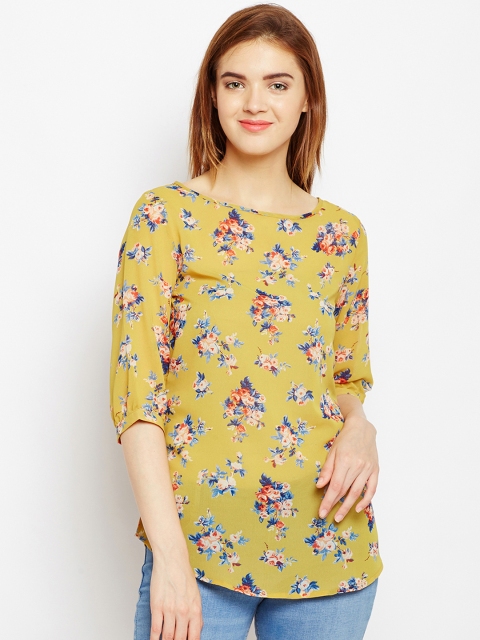 

AASK Women Mustard Yellow Printed Top