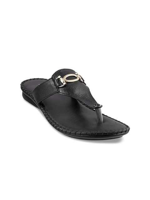 

Metro Women Black Solid Leather Comfort Heels