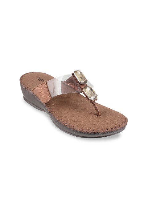 

Metro Women Copper-Toned Solid Synthetic One Toe Flats