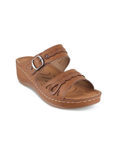 

Metro Women Brown Solid Comfort Heels