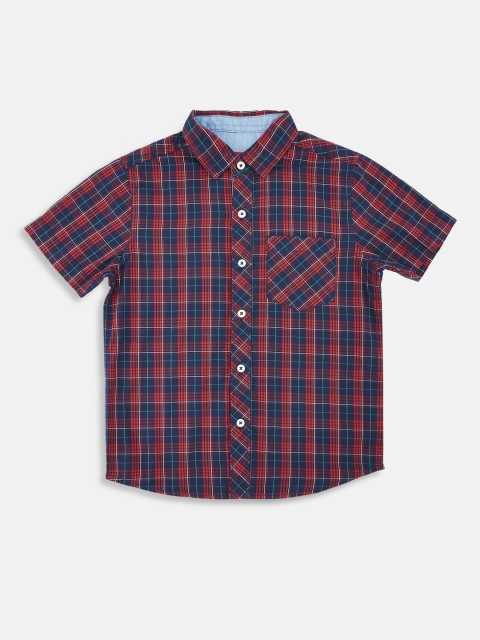 

CHALK by Pantaloons Boys Blue Regular Fit Checked Casual Shirt