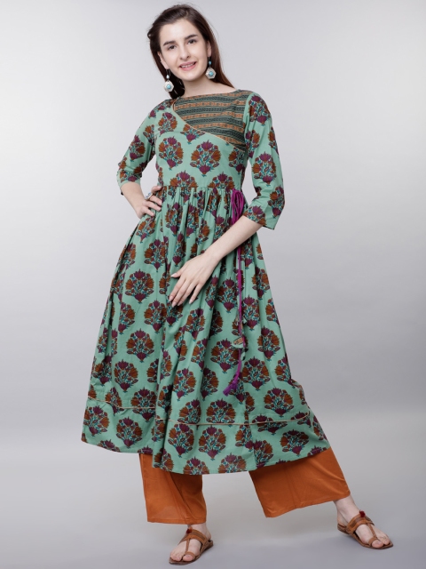 

Vishudh Women Blue & Purple Printed Anarkali Kurta