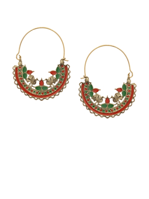

TJORI Red & Green Crescent Shaped Chandbalis