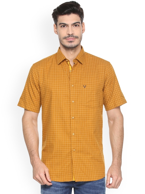 

Allen Solly Men Yellow Slim Fit Checked Casual Shirt