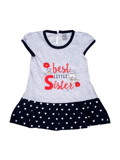 

MeeMee Girls Navy Blue Printed A-Line Dress
