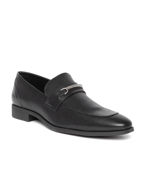 

Blackberrys Men Textured Leather Semiformal Slip-Ons, Black