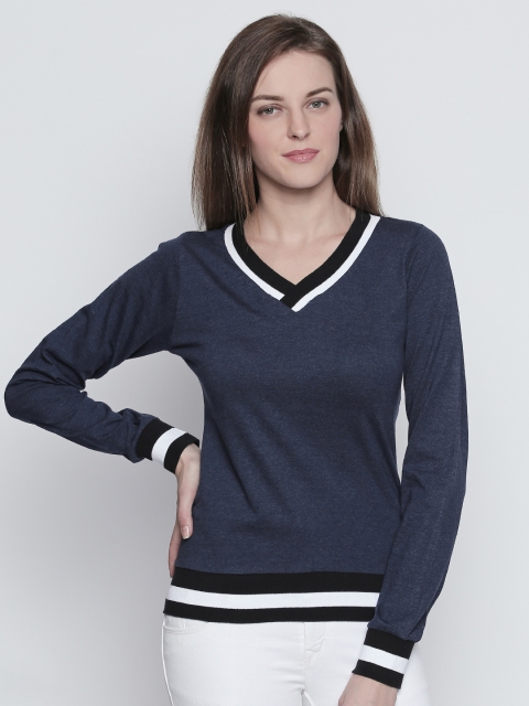 

The Dry State Women Navy Blue Solid Sweatshirt