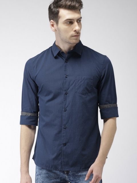 

Celio Men Blue Slim Fit Solid Casual Shirt