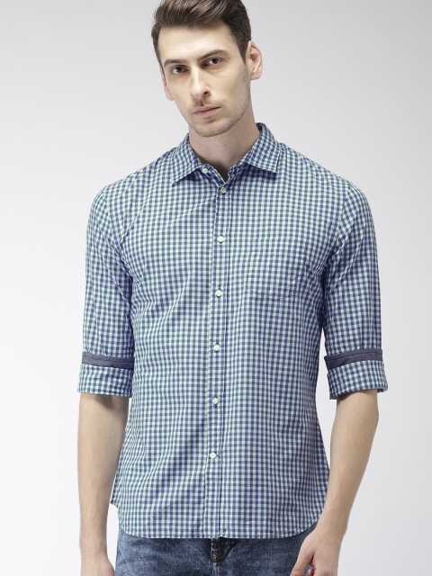 

Celio Men Violet & Green Slim Fit Checked Casual Shirt