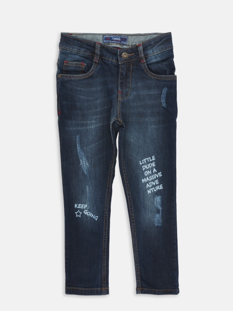

CHALK by Pantaloons Boys Blue Relaxed Fit Mid-Rise Low Distress Jeans