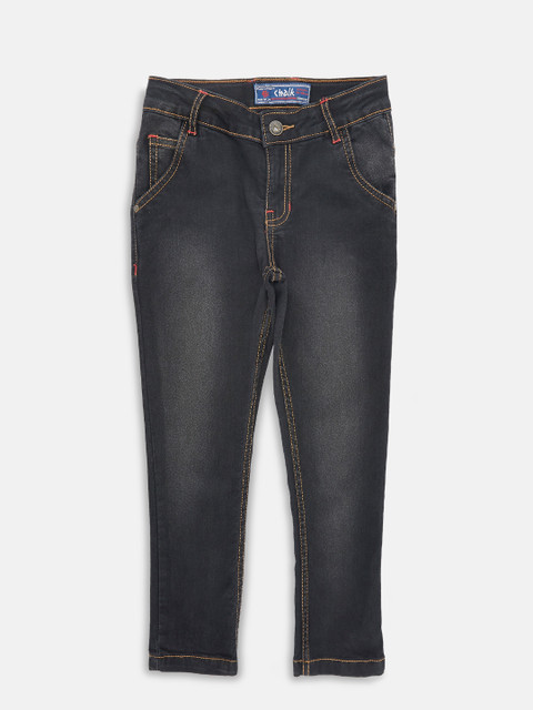 

CHALK by Pantaloons Boys Black Regular Fit Mid-Rise Clean Look Jeans
