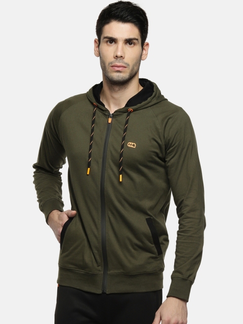 

Ajile by Pantaloons Men Olive Green Solid Hooded Sweatshirt