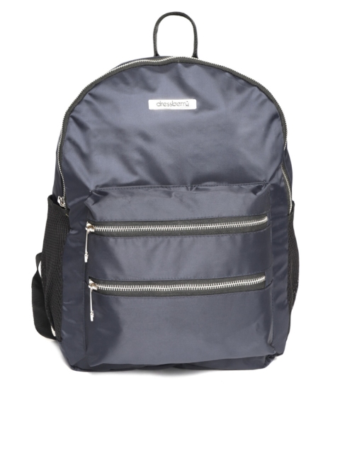 

DressBerry Women Navy Blue Solid Backpack