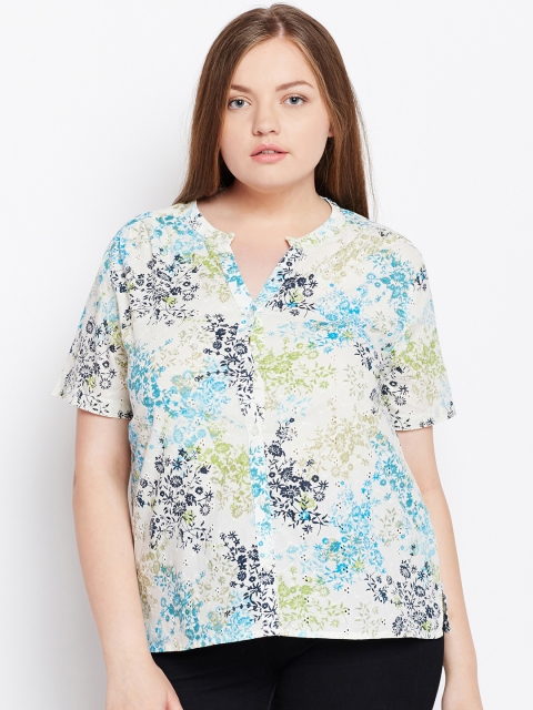 

Oxolloxo Women Cream-Coloured Printed Top