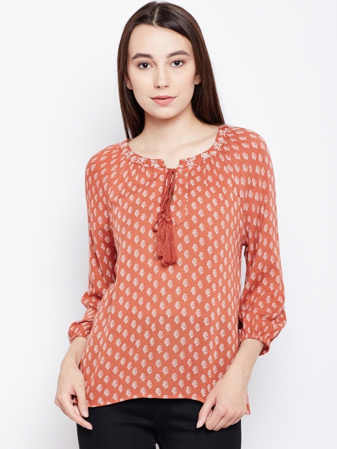 

Oxolloxo Women Rust Printed Top