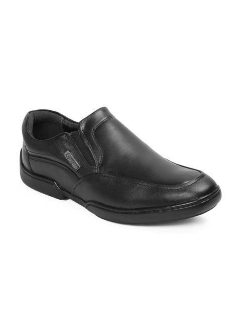 

Red Chief Men Black Leather Slip-On Sneakers