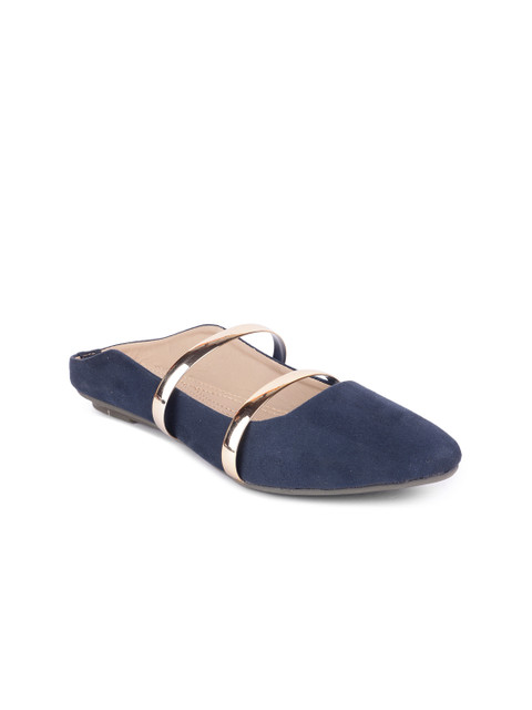 

Shoetopia Women Blue Solid Synthetic Ballerinas