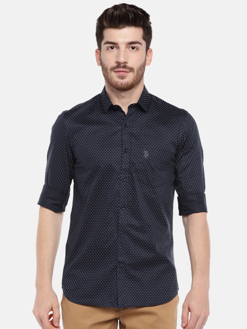

U.S. Polo Assn. Tailored Men Navy Blue Slim Fit Printed Casual Shirt