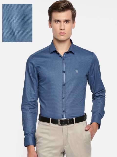 

U.S. Polo Assn. Tailored Men Blue Slim Fit Solid Formal Shirt