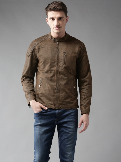 

Flying Machine Men Coffee Brown Solid Tailored Jacket