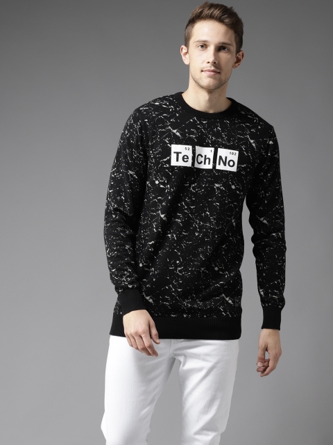 

Flying Machine Men Black Printed Pullover