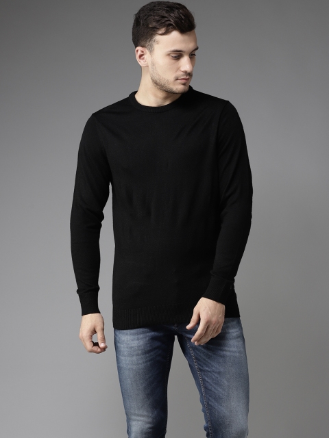 

Flying Machine Men Black Solid Pullover