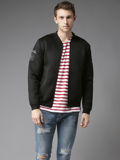 

Flying Machine Men Black Solid Bomber Jacket