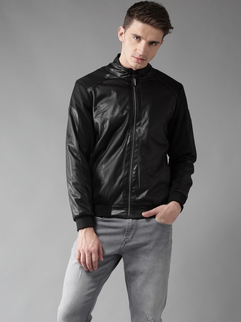 

Flying Machine Men Black Solid Bomber Jacket