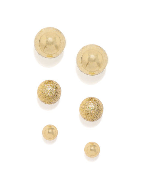 

Accessorize Set of 3 Gold-Toned Contemporary Studs