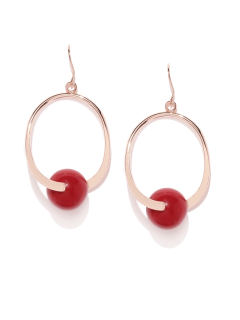 

Accessorize Gold-Toned & Burgundy Quirky Drop Earrings