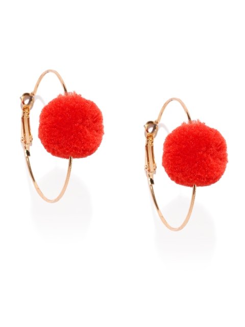 

Accessorize Gold-Toned & Orange Circular Hoop Earrings