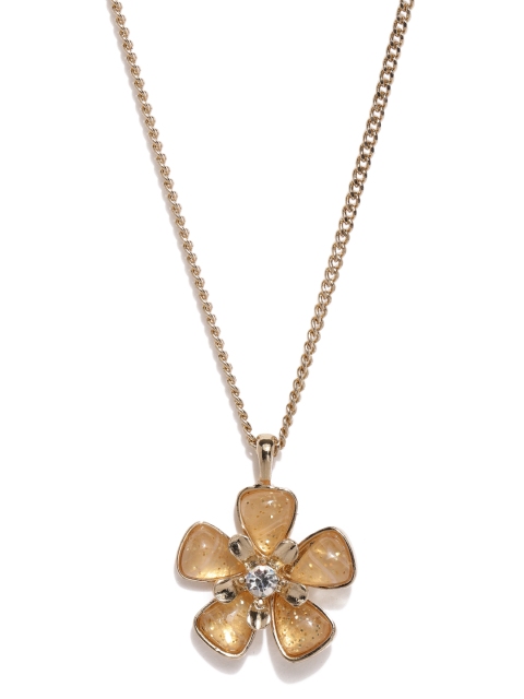 

Accessorize Brown Gold-Toned Pendant with Chain