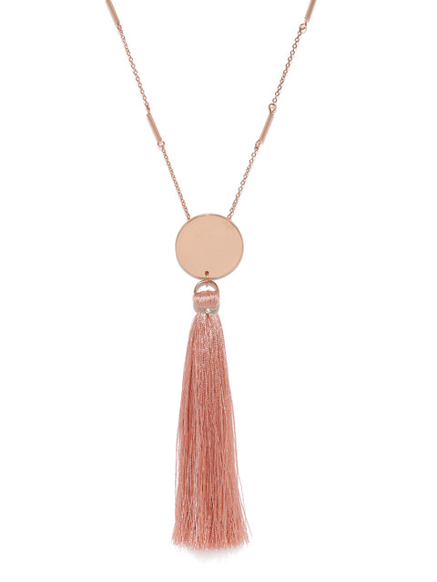

Accessorize Rose Gold-Toned & Pink Tasseled Necklace