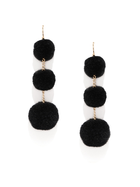 

Accessorize Black & Gold-Toned Geometric Drop Earrings