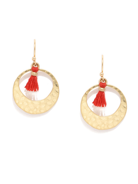 

Accessorize Gold-Toned Circular Drop Earrings