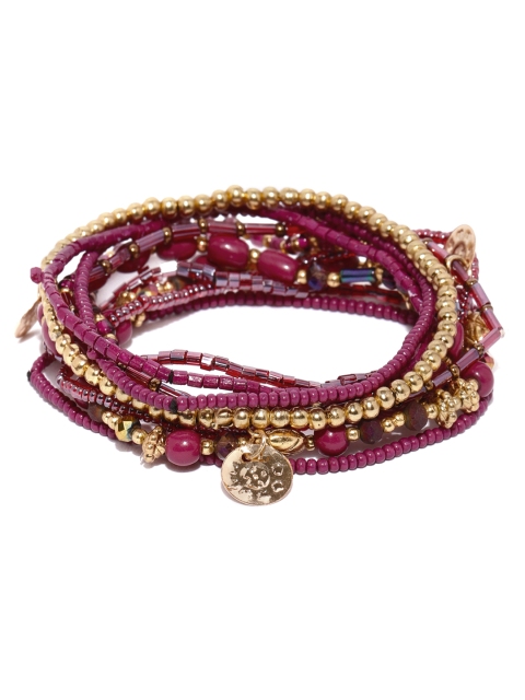 

Accessorize Women Pack of 10 Bracelets, Burgundy