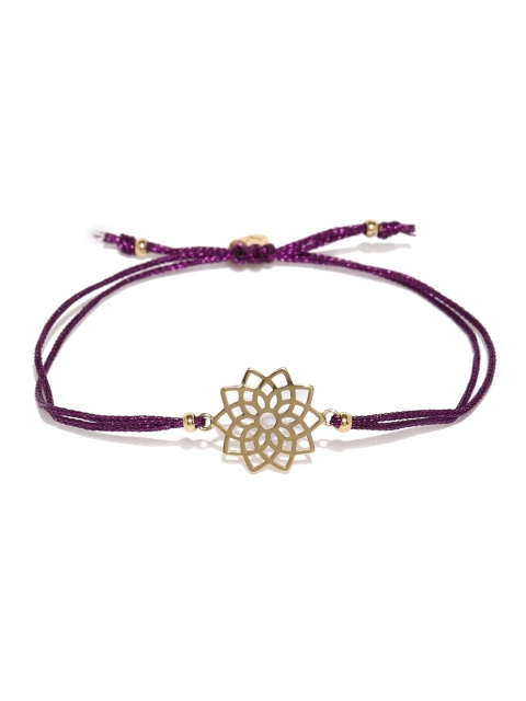 

Accessorize Women Gold-plated Purple Wraparound Bracelet