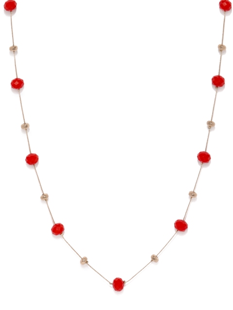 

Accessorize Gold-Toned & Red Beaded Necklace