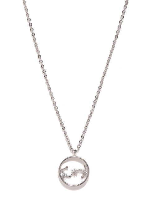 

Accessorize Platinum-Plated Cubic Zirconia Scorpio Pendant with Chain, Silver