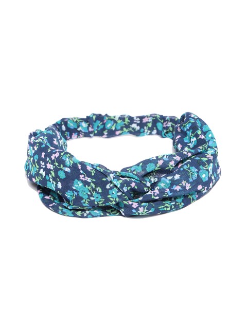 

Accessorize Navy Blue & Green Floral Print Knot Hairband