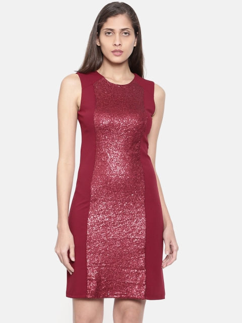 

Deal Jeans Women Maroon Solid Sheath Dress