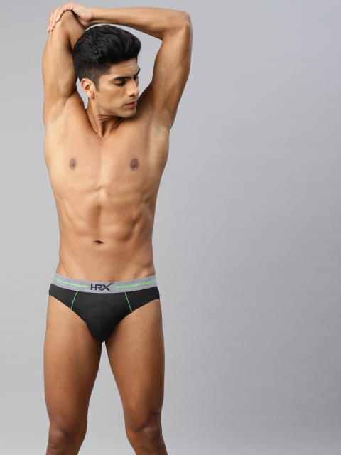 

HRX by Hrithik Roshan Men Black Active Contrast Mesh Briefs LS-7041C